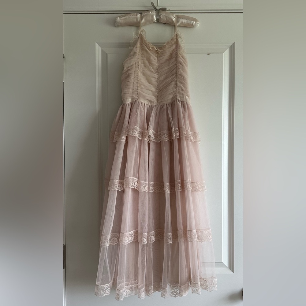 Elegant Cream Lace Kids Formal Dress